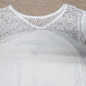 Old Navy White Maternity top with lace detail
